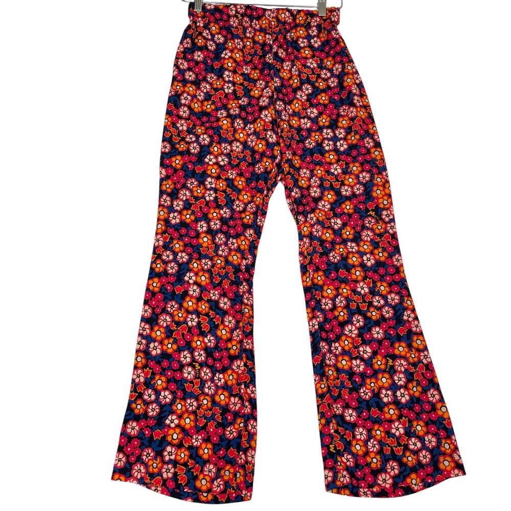 MARNI Pop Garden Floral Pant Elastic Waist Crepe Flared-Leg Trousers Size 36